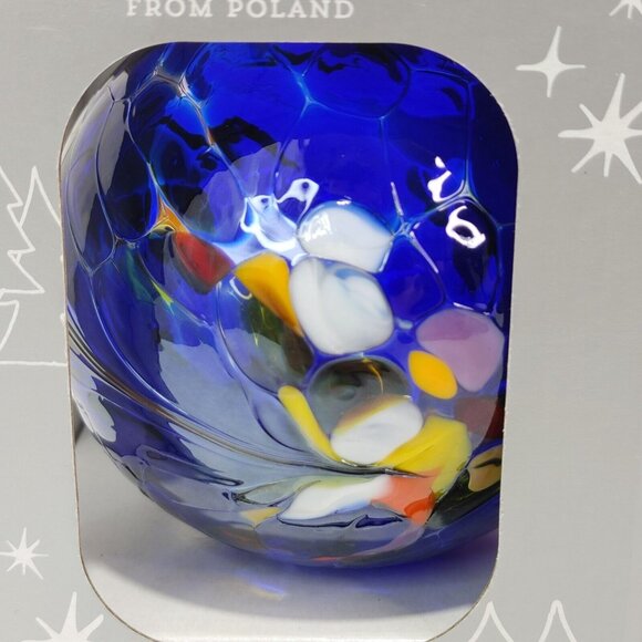 3 Pieces Huta Szkla Zorza Handmade Holiday Glass Ornament From Poland - Picture 9 of 9
